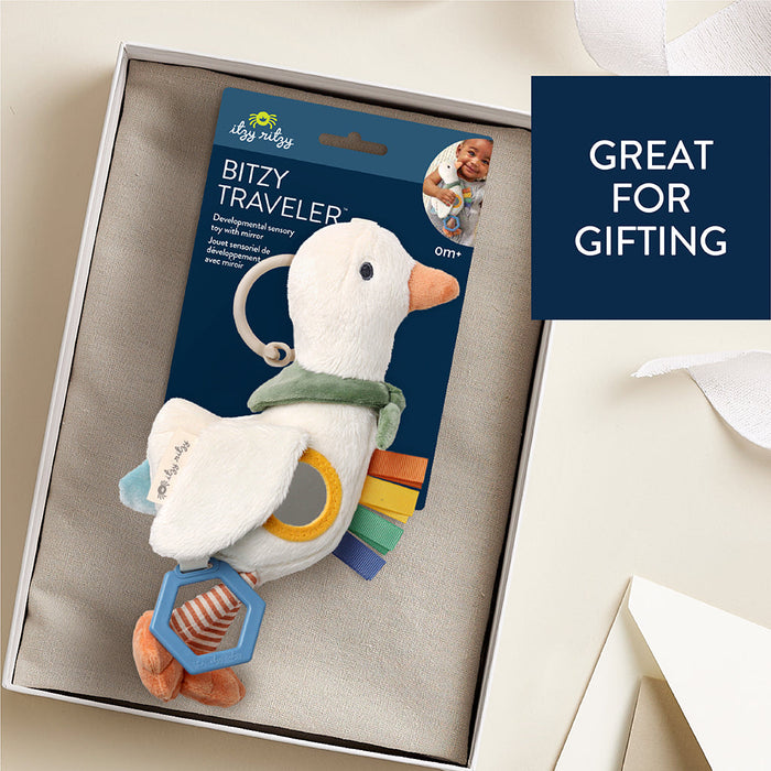 Itzy Ritzy Bitzy Traveler Developmental Sensory Toy | Gracie The Goose
