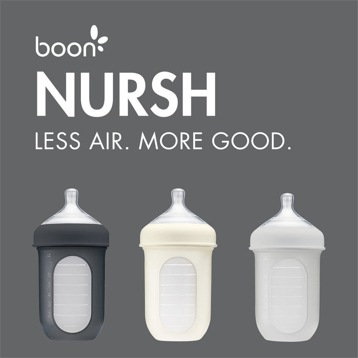 Boon Nursh Silicone Pouch Bottle 3-pack | Grey