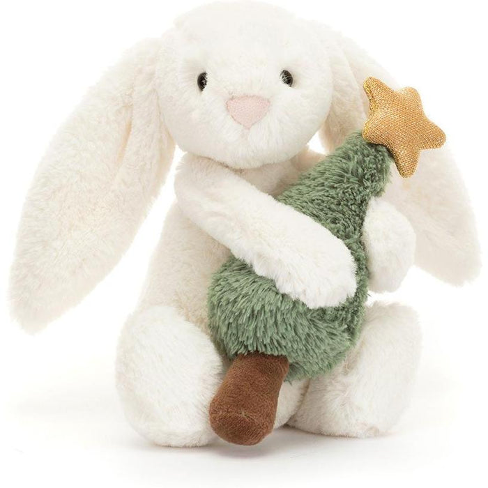 Jellycat Bashful Bunny with Christmas Tree