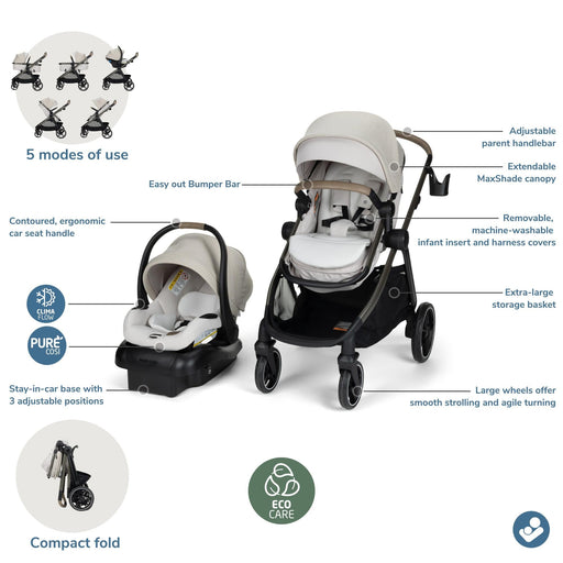 maxi-cosi zelia stroller replacement parts Maxi-Cosi Zelia Pro 5-in-1 Modular Travel System SeaScape