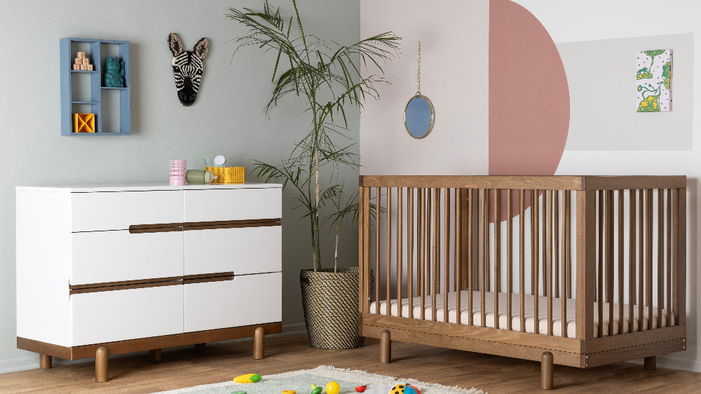 dadada Bliss 6-Drawer Dresser - White / Walnut dadada Bliss 6-Drawer Dresser - White / Walnut