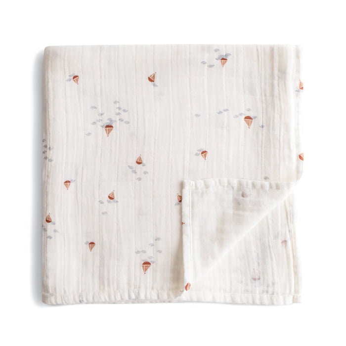 Mushie Organic Cotton Muslin Swaddle Blanket