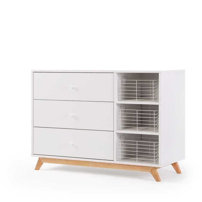 Dadada Central Park 3-Drawer, Two Shelf Nursery Dresser