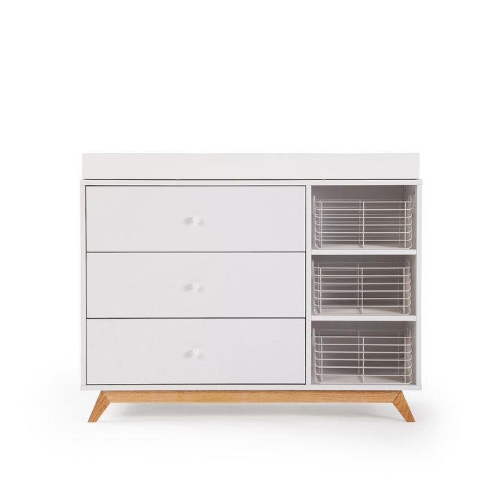 Dadada Central Park 3-Drawer, Two Shelf Nursery Dresser