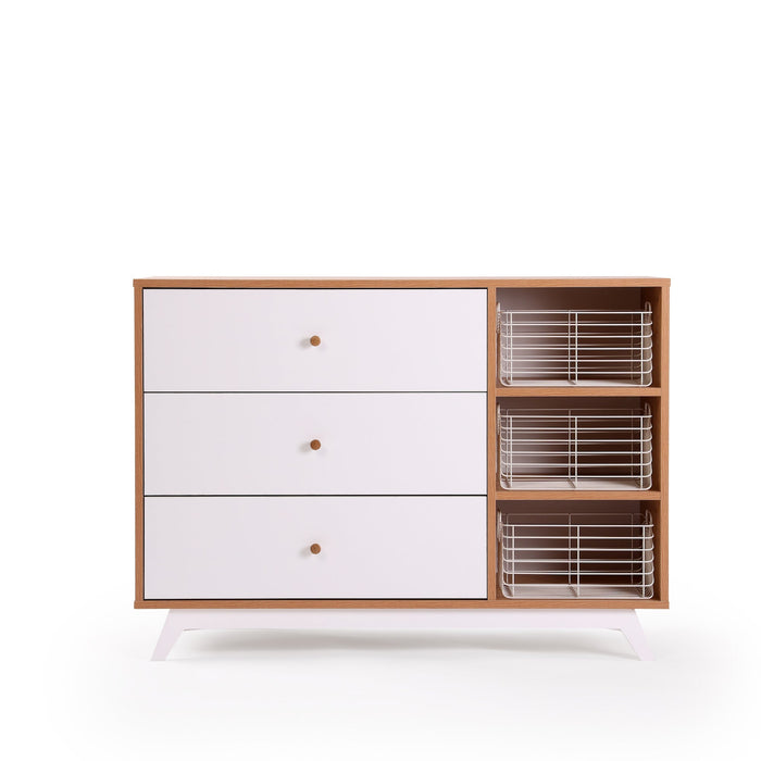 Dadada Central Park 3-Drawer, Two Shelf Nursery Dresser