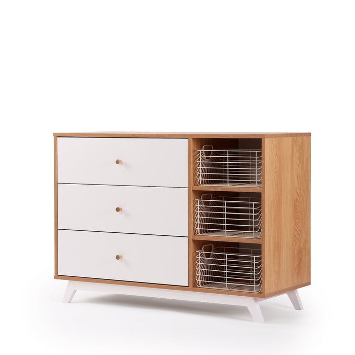 Dadada Central Park 3-Drawer, Two Shelf Nursery Dresser