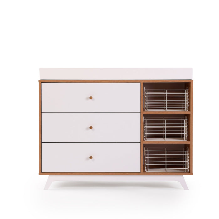 Dadada Central Park 3-Drawer, Two Shelf Nursery Dresser