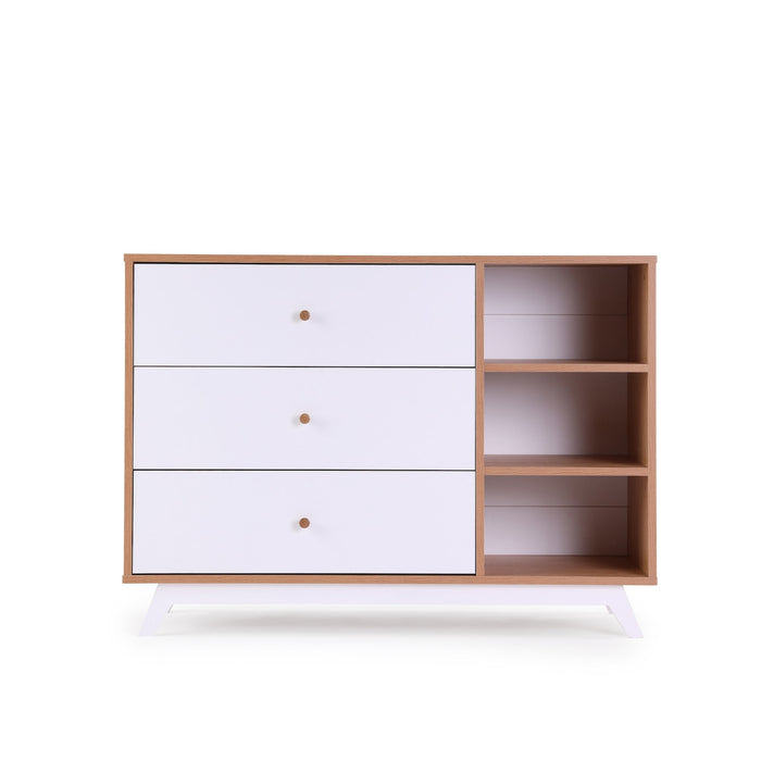 Dadada Central Park 3-Drawer, Two Shelf Nursery Dresser