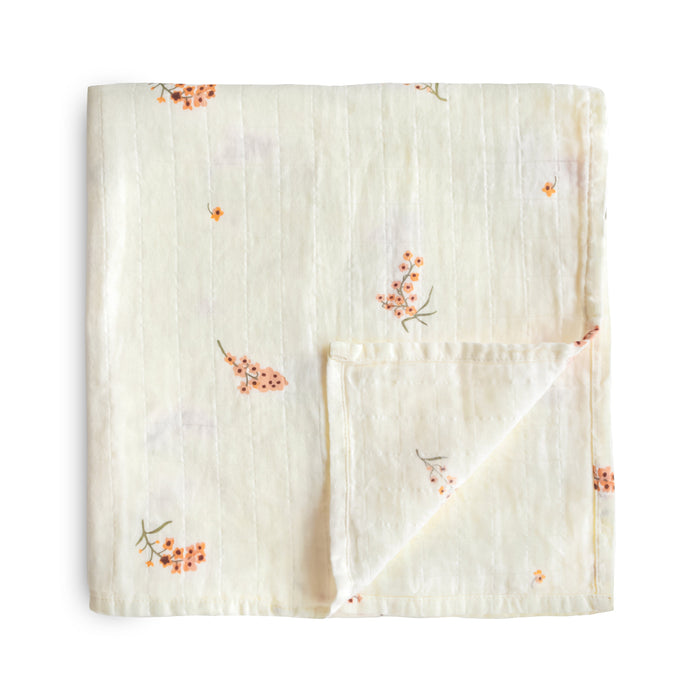 Mushie Organic Cotton Muslin Swaddle Blanket