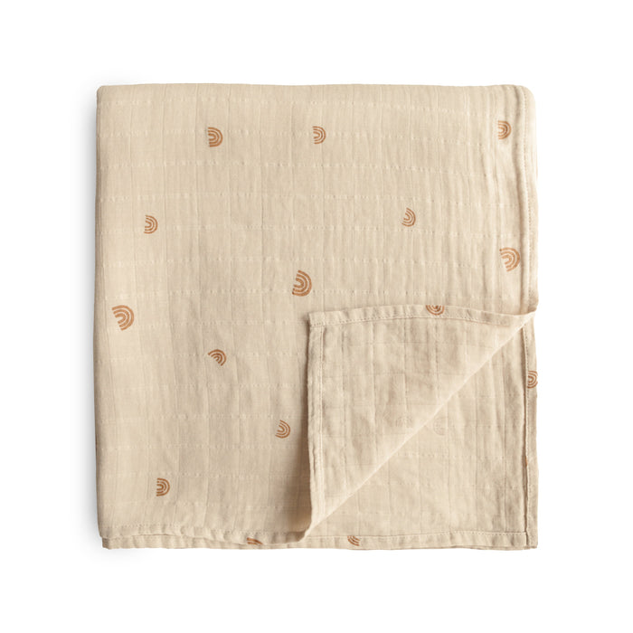 Mushie Organic Cotton Muslin Swaddle Blanket