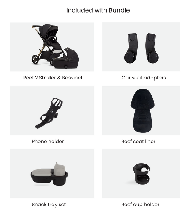 Silver Cross Reef 2 Stroller Accessory Bundle + Bassinet