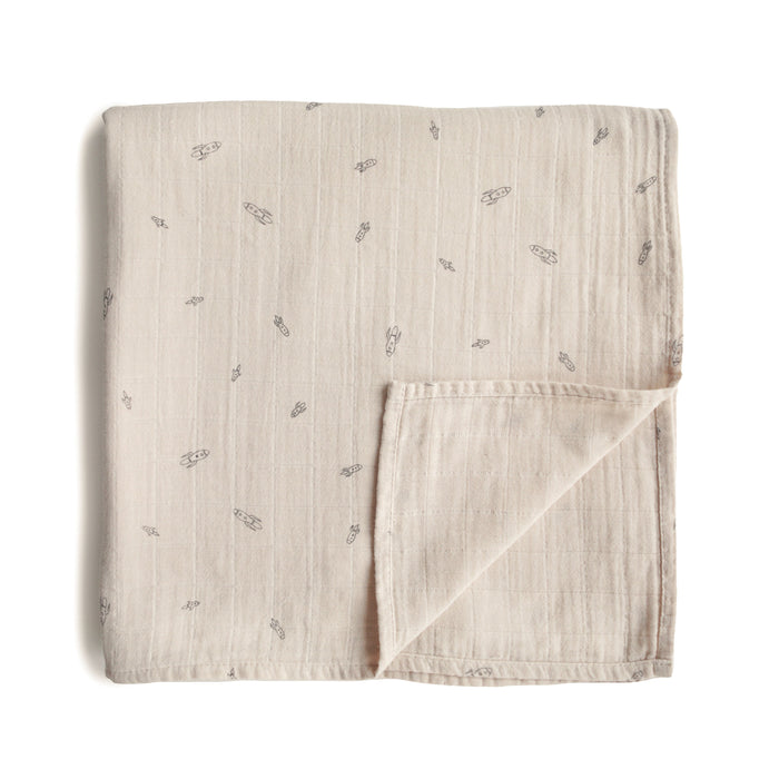 Mushie Organic Cotton Muslin Swaddle Blanket