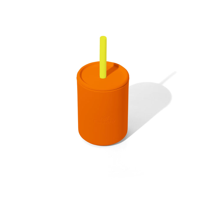 Avanchy 5 oz Small Sippy Cup + Straw |  Silicone | Orange