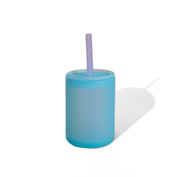 Avanchy 5 oz Small Sippy Cup + Straw |  Silicone | Frosted Blue
