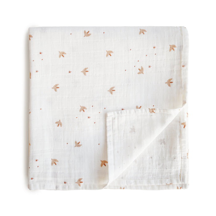 Mushie Organic Cotton Muslin Swaddle Blanket