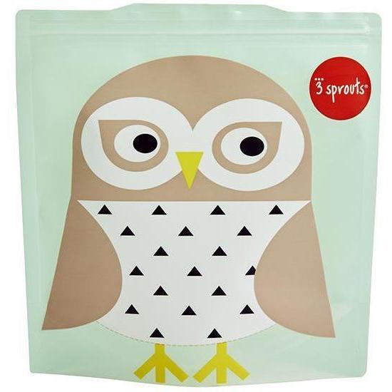 3 Sprouts Owl Sandwich Bag (2 Pack)