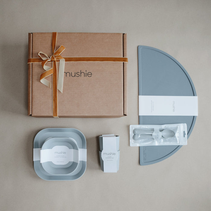 Mushie Mealtime Gift Set (Tradewinds/Cloud)