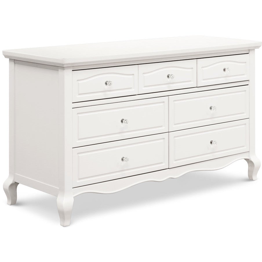 evolur fairbanks 7 drawer double dresser winter white Evolur Aurora 7 Drawer Double Dresser, Ivory Lace