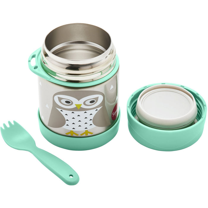 3 Sprouts Owl Stainless Steel Food Jar