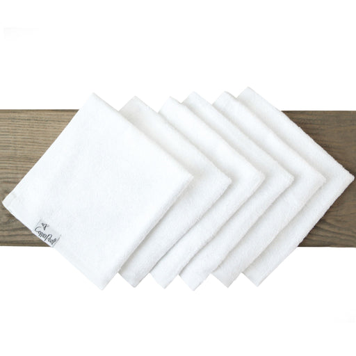6 Bamboo Wash Cloths - White - Copper Pearl - 1
