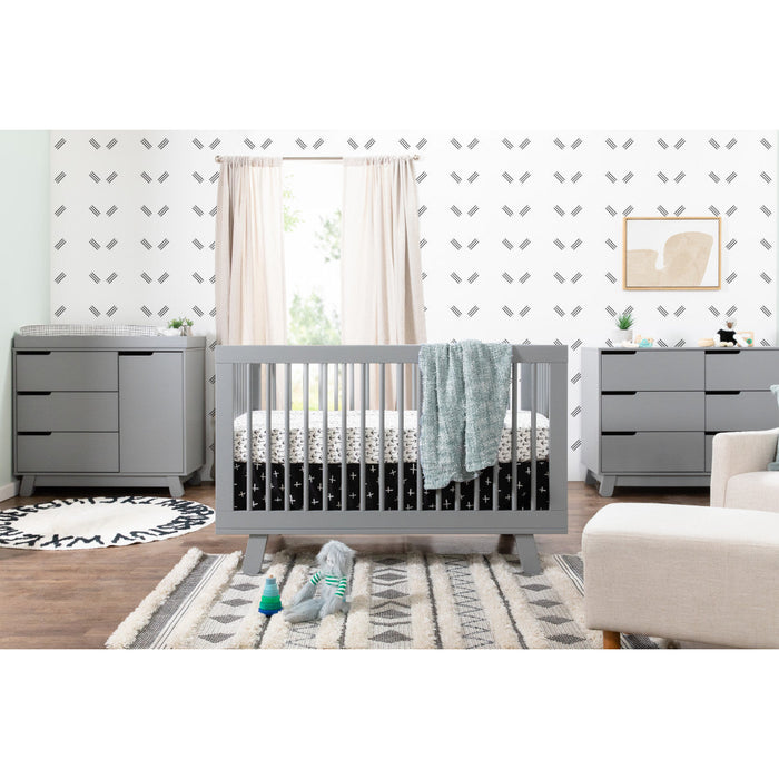 babyletto hudson dresser grey Babyletto Hudson 3-Drawers Pine Wood Dresser w/Removable Changing Tray in Gray