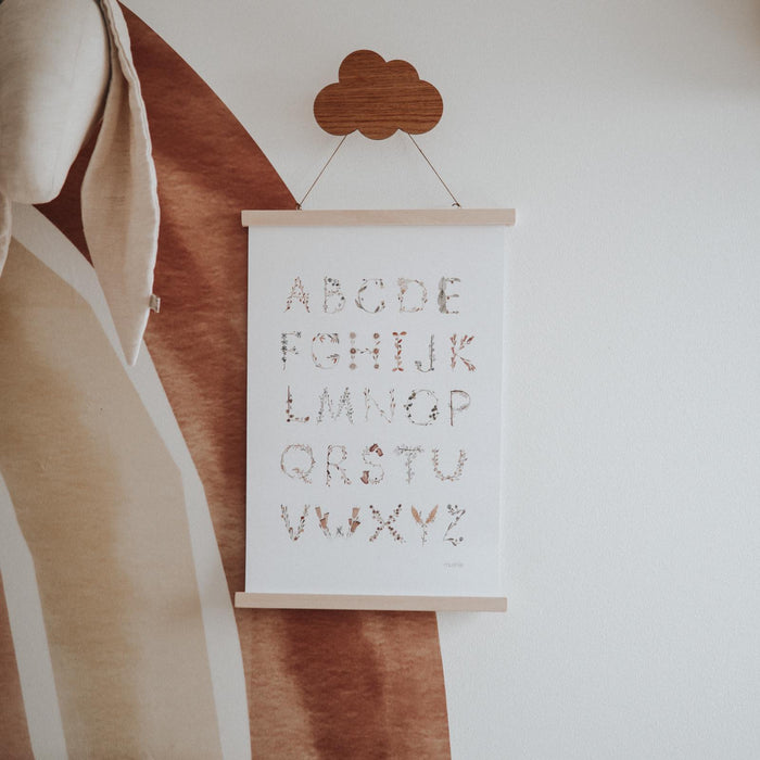 Mushie Alphabet Floral Poster