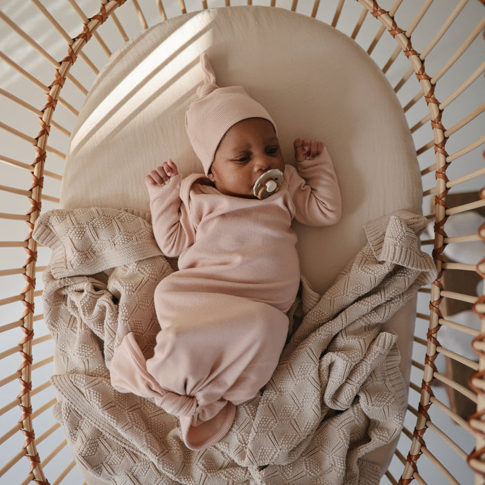 Mushie Knitted Honeycomb Baby Blanket