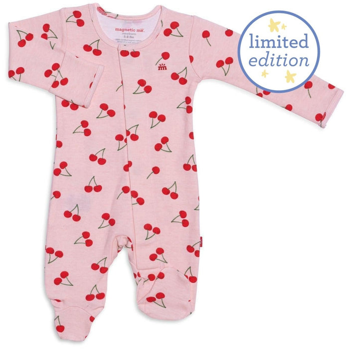 Magnetic Me Cherry Pinkin' Organic Cotton Magnetic Footie