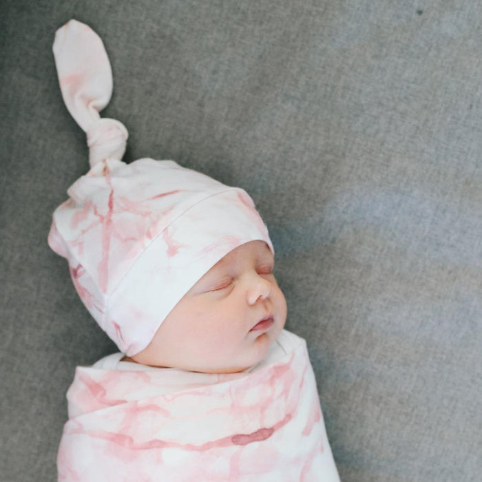Copper Pearl Newborn Top Knot Hat - Roxy